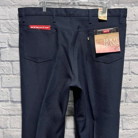 NWT Vintage‎ Levis Pants Men Navy Blue Saddleman Boot Jean Western Cowboy 41X30